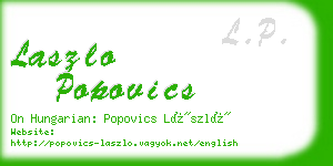 laszlo popovics business card